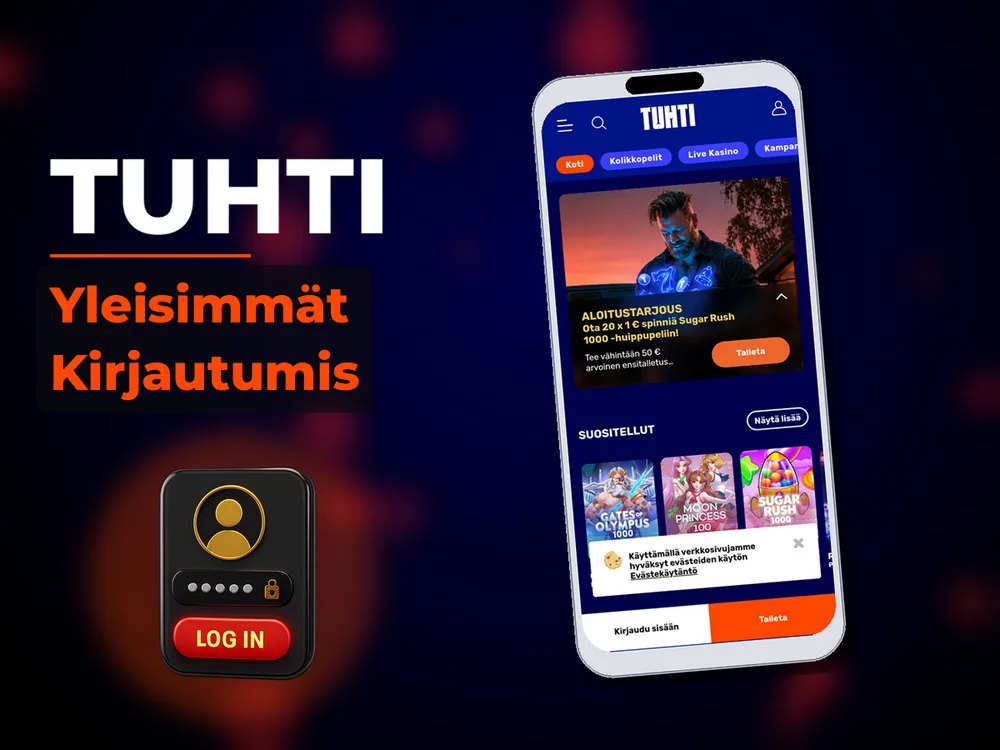 Tuhti - Yleisimmät Kirjautumis