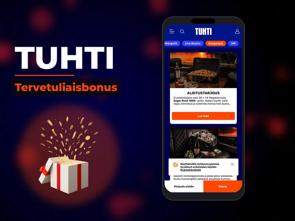 Tuhti - Tervetuliaisbonus